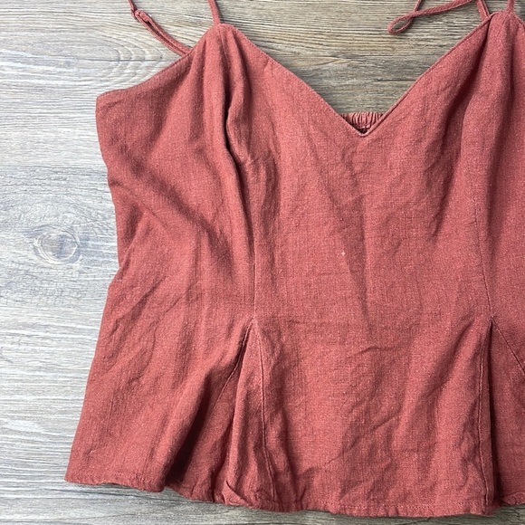 Express Women’s Burnt Orange Spaghetti Strap Cropped V Neck Tank, size M - Picture 5 of 9